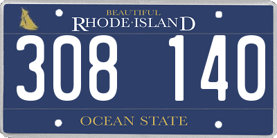 RI license plate 308140