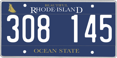 RI license plate 308145