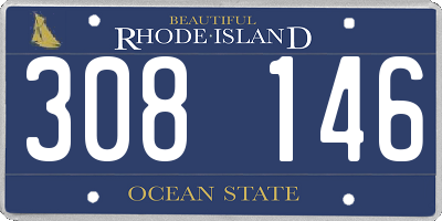 RI license plate 308146