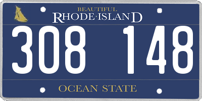 RI license plate 308148