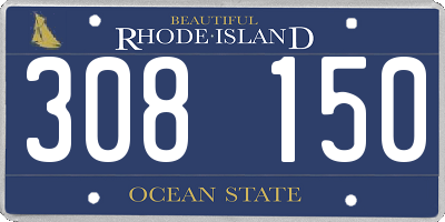 RI license plate 308150