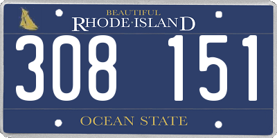 RI license plate 308151