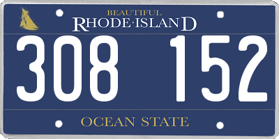 RI license plate 308152