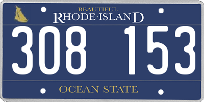 RI license plate 308153