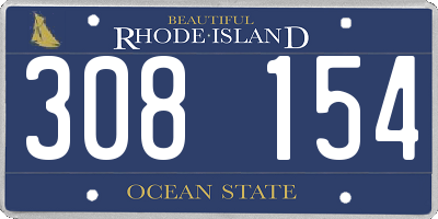 RI license plate 308154