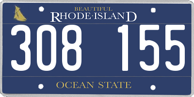 RI license plate 308155