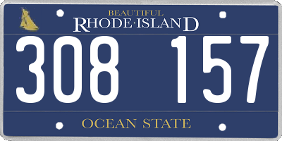 RI license plate 308157