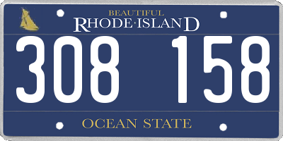 RI license plate 308158