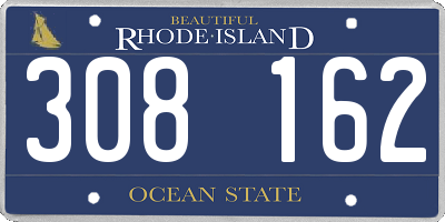 RI license plate 308162