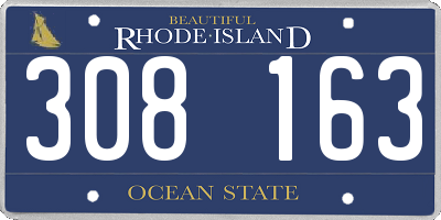 RI license plate 308163