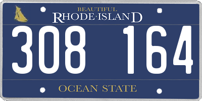 RI license plate 308164