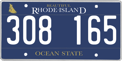 RI license plate 308165