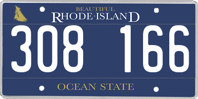 RI license plate 308166