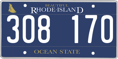 RI license plate 308170