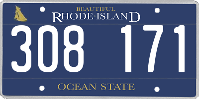 RI license plate 308171