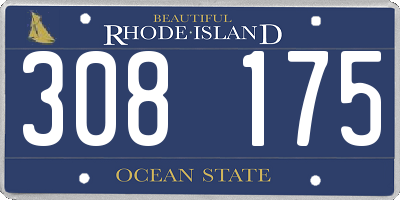 RI license plate 308175
