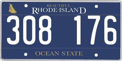 RI license plate 308176