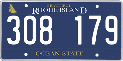 RI license plate 308179