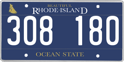 RI license plate 308180