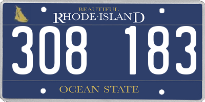 RI license plate 308183