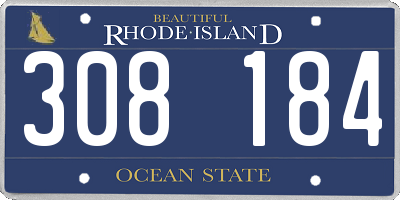 RI license plate 308184
