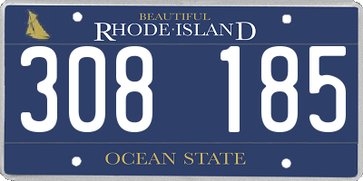 RI license plate 308185
