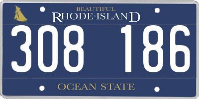 RI license plate 308186