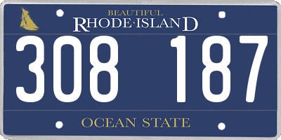 RI license plate 308187