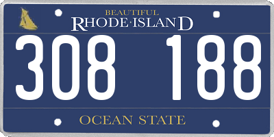 RI license plate 308188