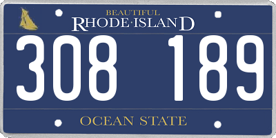 RI license plate 308189