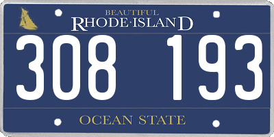 RI license plate 308193