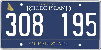 RI license plate 308195