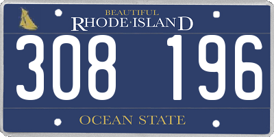 RI license plate 308196