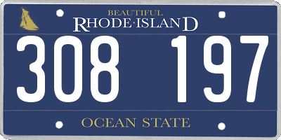 RI license plate 308197