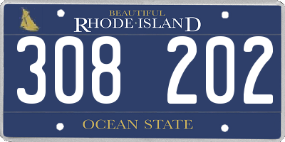 RI license plate 308202