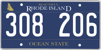 RI license plate 308206