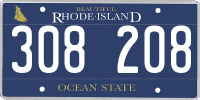 RI license plate 308208