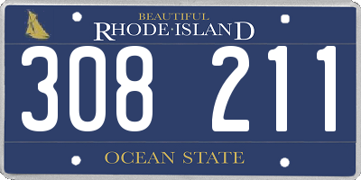 RI license plate 308211
