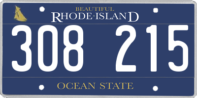 RI license plate 308215