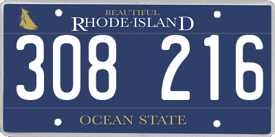 RI license plate 308216