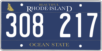 RI license plate 308217