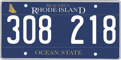 RI license plate 308218