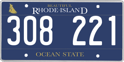 RI license plate 308221