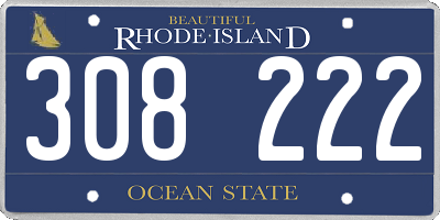 RI license plate 308222