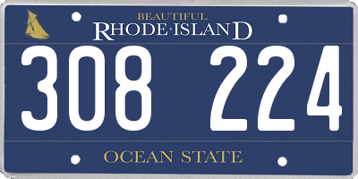 RI license plate 308224