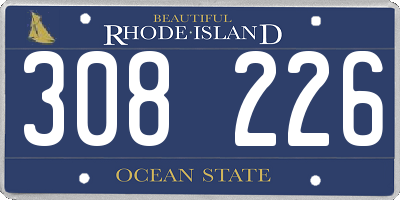 RI license plate 308226