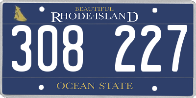 RI license plate 308227