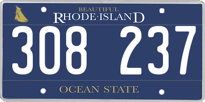RI license plate 308237
