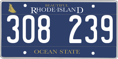 RI license plate 308239