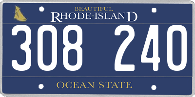RI license plate 308240